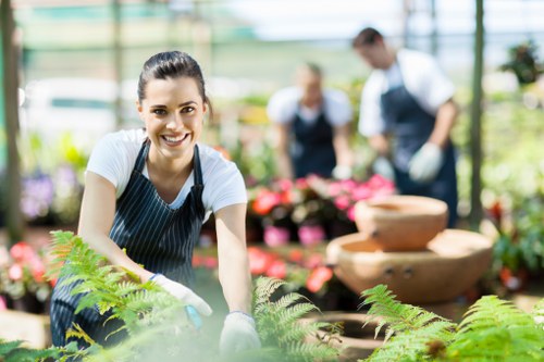 Experienced team members handling garden clearance